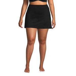 Lands End Womens Swim Skirt With Built-In Briefs Black Size 10